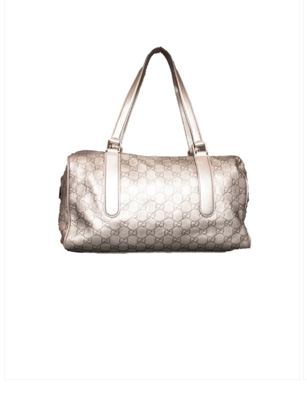 Gucci Metallic Gold Guccissima Leather Boston Handbag Gorgeous